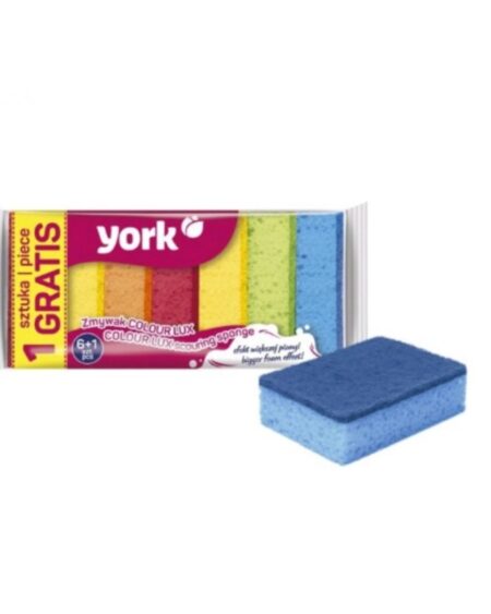 Губка для посуды York 6+1шт КОЛОР ЛЮКС