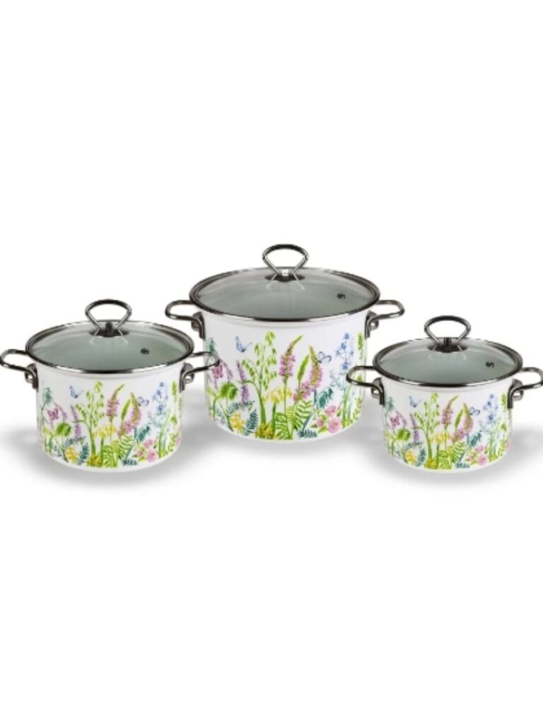 Набор эмалированной посуды 6 пр, кастрюли 2.4,3.4,5 л, Керчь, Муравушка-5-1-Элит