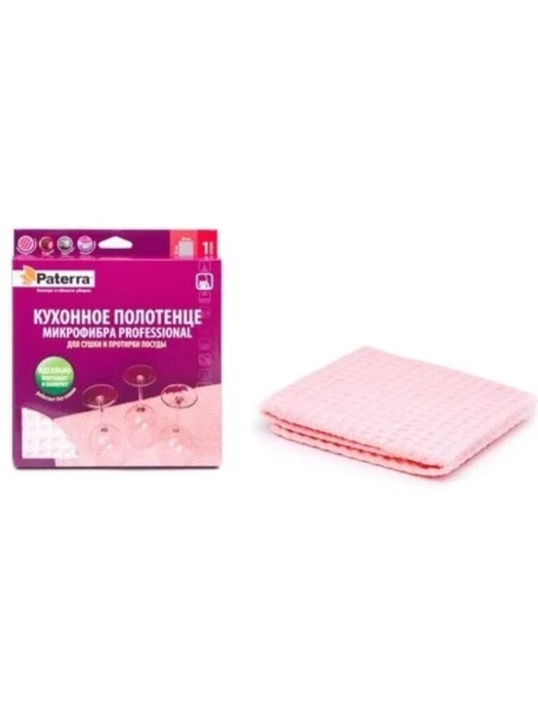 Полотенце для сушки посуды PATERRA микрофибра, Professional, 50х40см