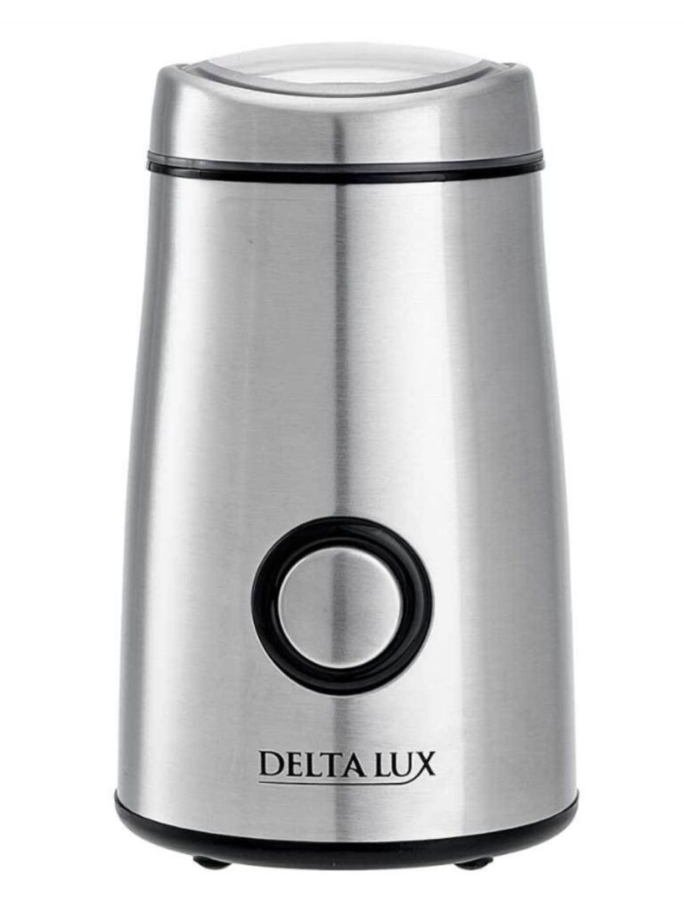 КОФЕМОЛКА DELTA LUX DE-2200 НЕРЖ. КОРПУС :250ВТ, ЕМКОСТЬ ДЛЯ ЗЕРЕН 50Г