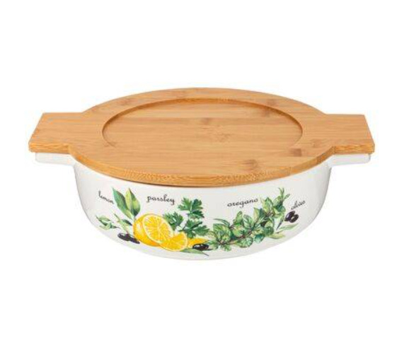 БЛЮДО С ДЕРЕВ. КРЫШКОЙ LEFARD "СЕКРЕТНЫЕ ИНГРЕДИЕНТЫ" 29*23*8,5 СМ 1800 МЛ — изображение 3